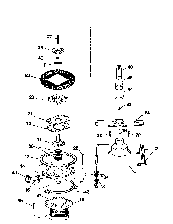 Motor, heater, and spray arm details