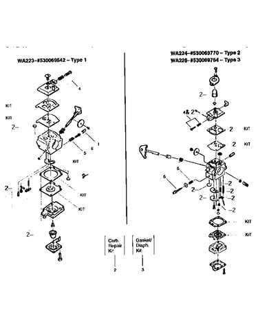Carburetor assembly kits