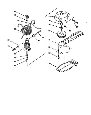 Motor and blade assembly