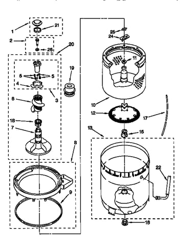 Agitator, basket and tub