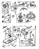 Carburetor and flywheel assembly