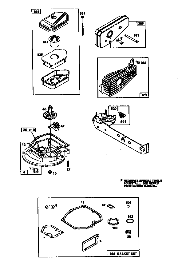 Air cleaner assembly and gasket set