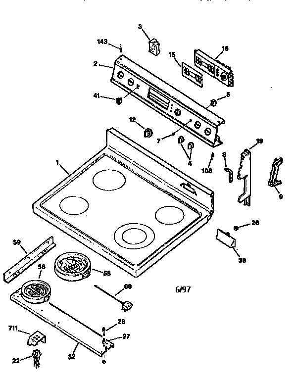 Cooktop and control panel