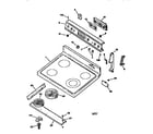 GE JBP76GIV1 cooktop and control panel diagram