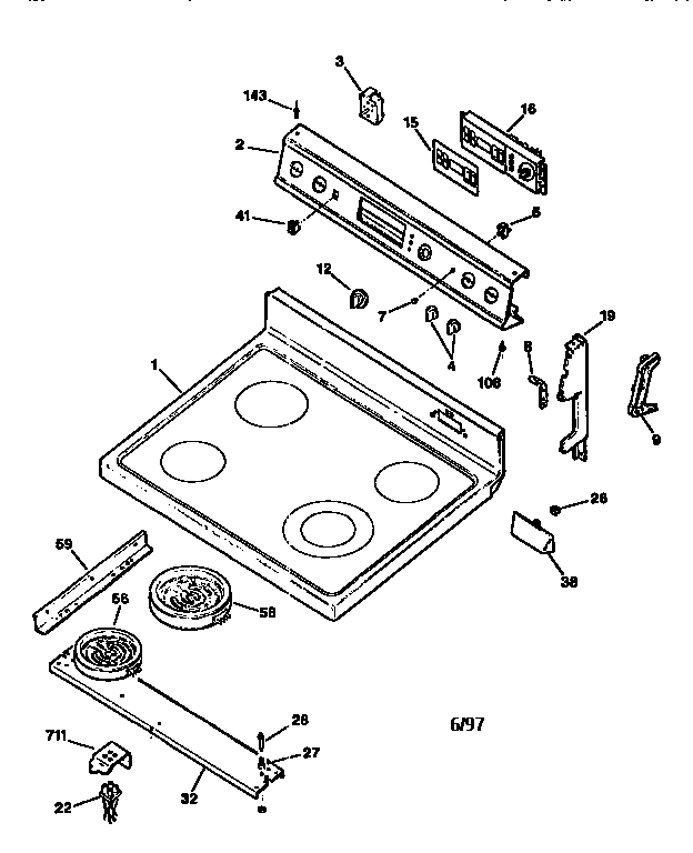 Cooktop and control panel