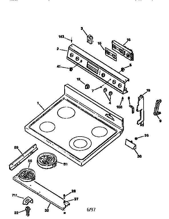 Cooktop and control panel