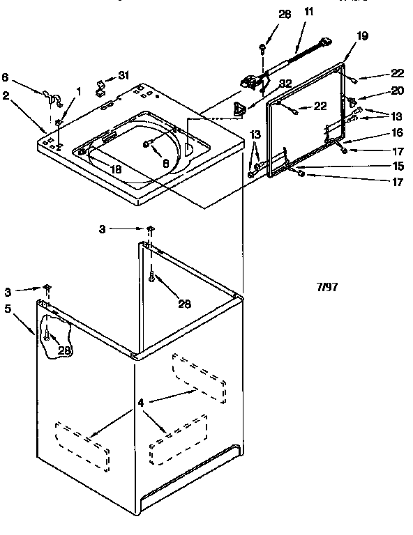 Top and cabinet