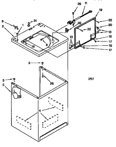 Top and cabinet