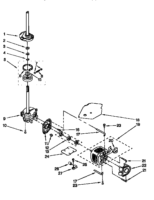 Gearcase, motor, and pump