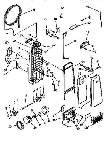 Dust compartment and motor