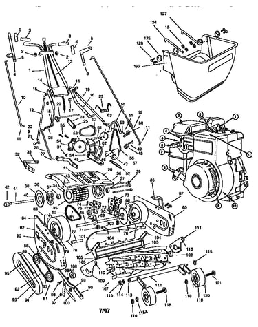 Front throw reel mower
