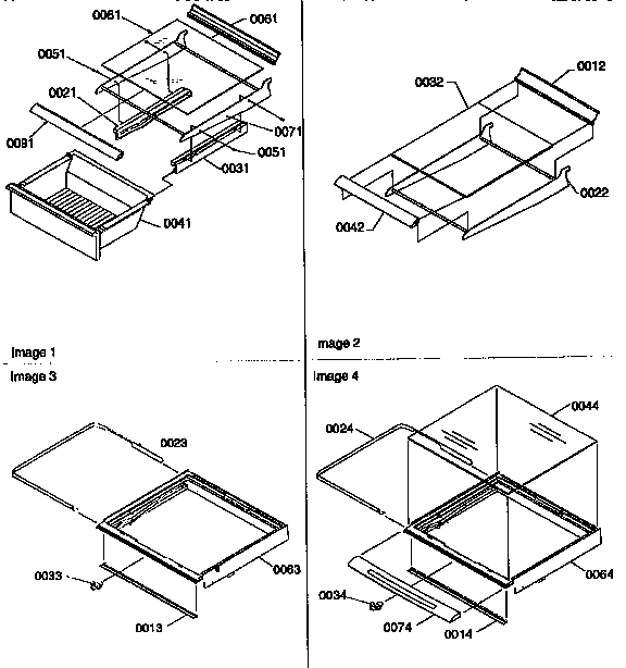 Deli, shelf, and crisper assemblies