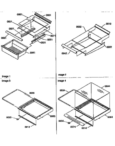 Deli, shelf, and crisper assemblies