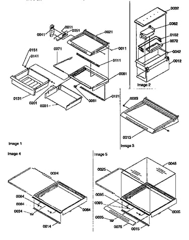 Deli, shelves, crisper assemblies