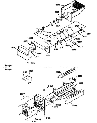 Ice bucket auger/ice maker