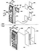 Refrigerator/freezer door trim and panels