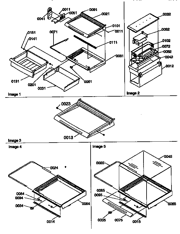 Deli, shelf, and crisper assemblies