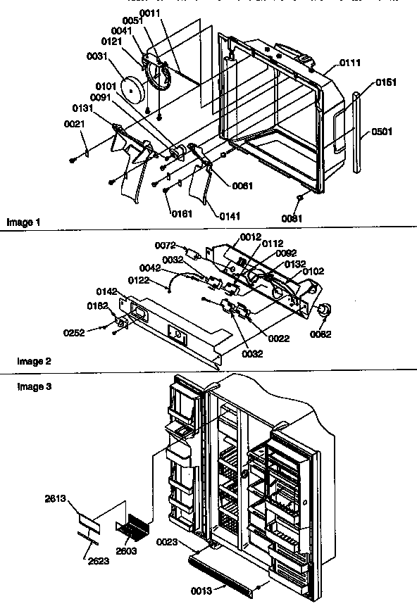 Ice and water cavity, electronic bracket assembly