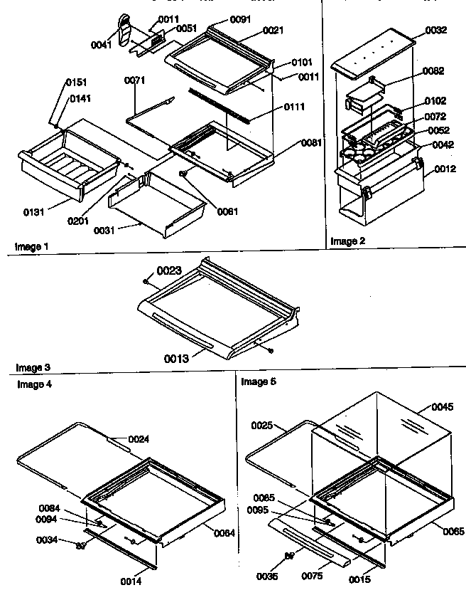 Deli, shelf, and crisper assemblies