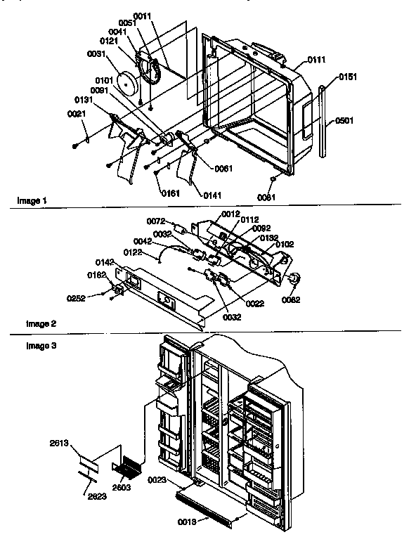 Ice and water cavity, electronic bracket assembly