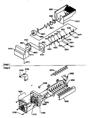 Ice bucket auger and ice maker