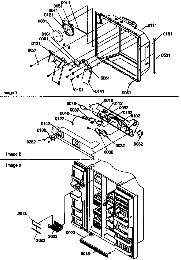 Ice and watercavity, electronic bracket assembly