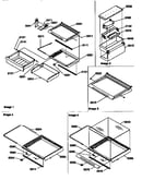 Deli, shelves, crisper assemblies
