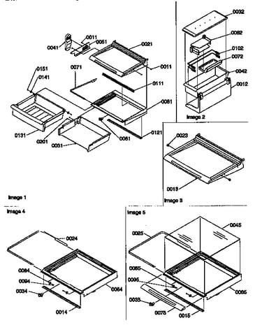 Deli, shelves, crisper assemblies