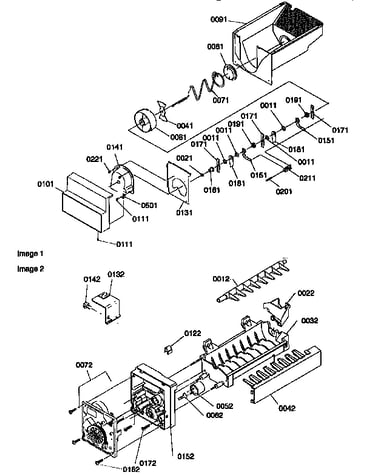 Ice bucket auger/ice maker