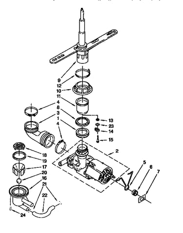 Pump and spray arm