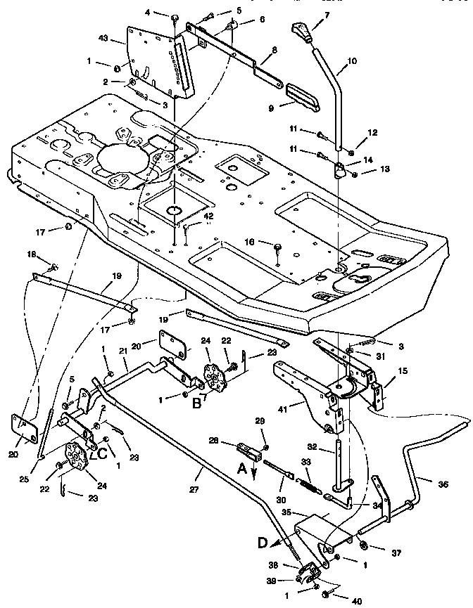 MOWER HOUSING SUSPENSION