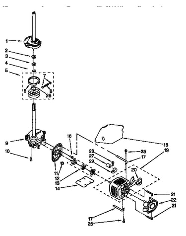 Gearcase , motor and pump