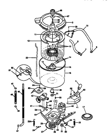Tubs, hoses, motor