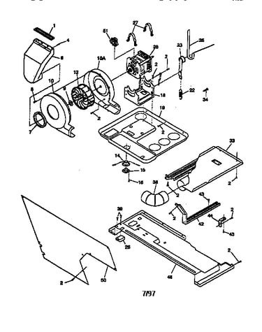 Motor, blower, belt