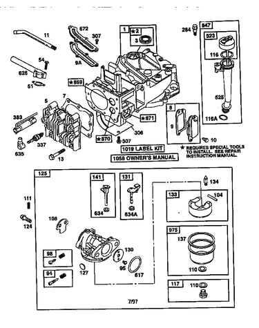 Engine and carburetor assembly