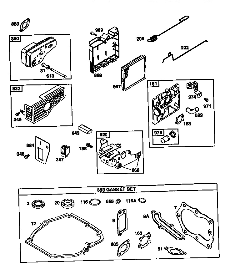AIR CLEANER ASSEMBLY AND GASKET SET