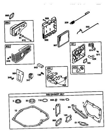 Air cleaner assembly and gasket set