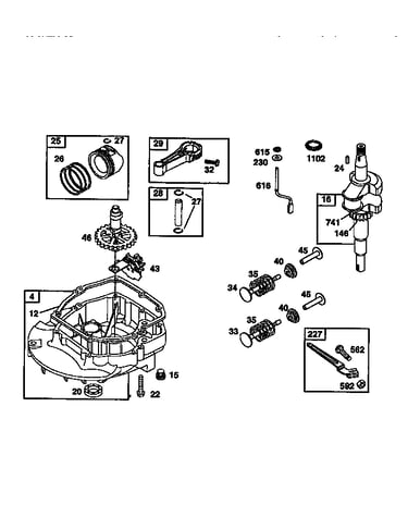 Engine sump and crankshaft