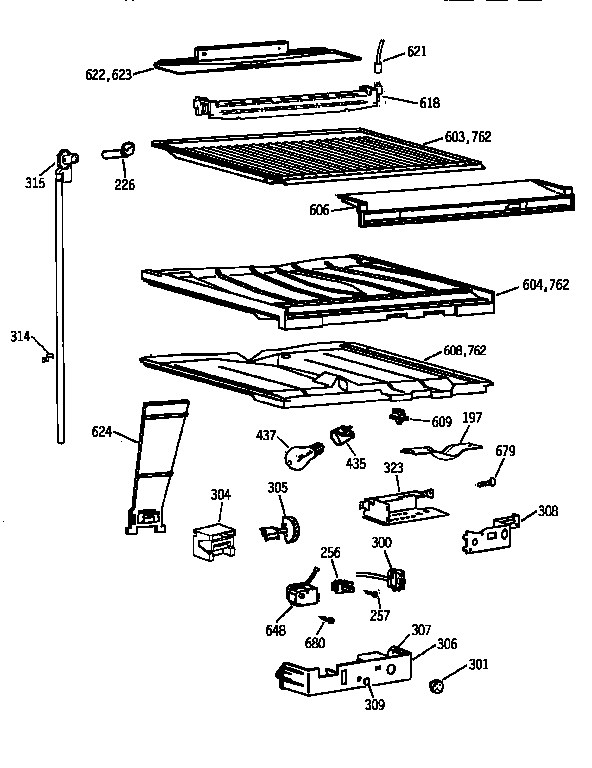 Compartment separator parts