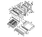 GE JGBP75BEY1BB door & drawer parts diagram