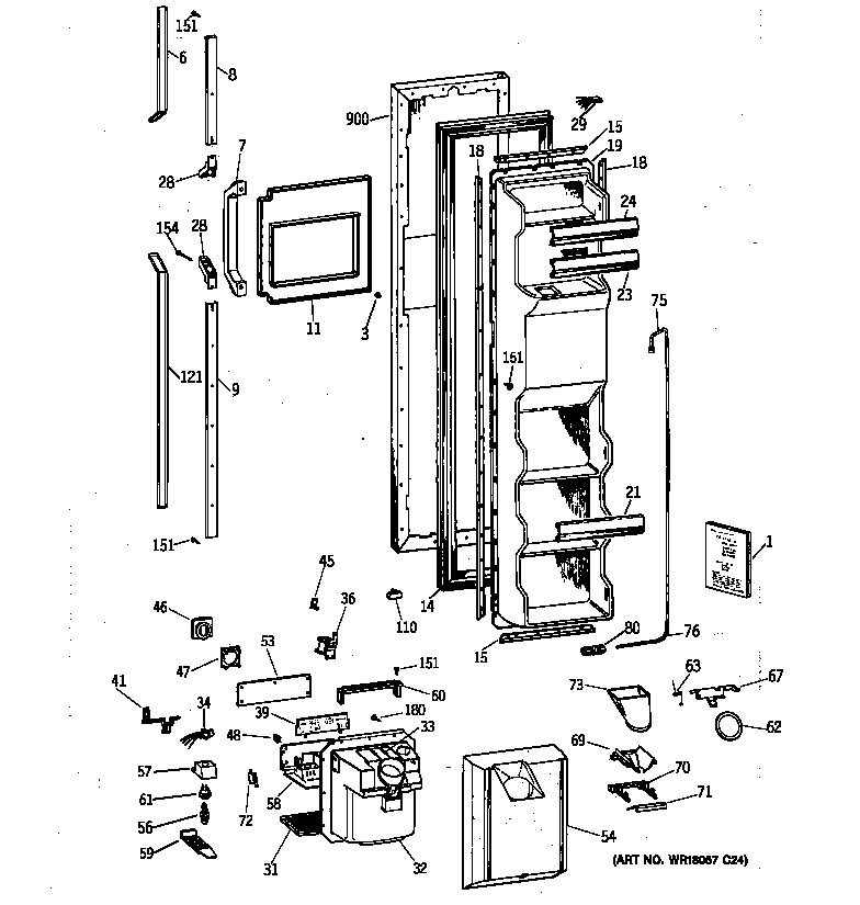Freezer door