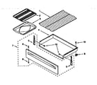 Whirlpool RF302BXEN1 drawer and broiler diagram