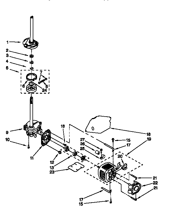 GEARCASE, MOTOR AND PUMP
