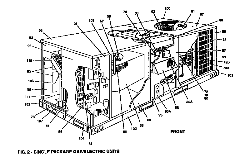 Front-single package unit