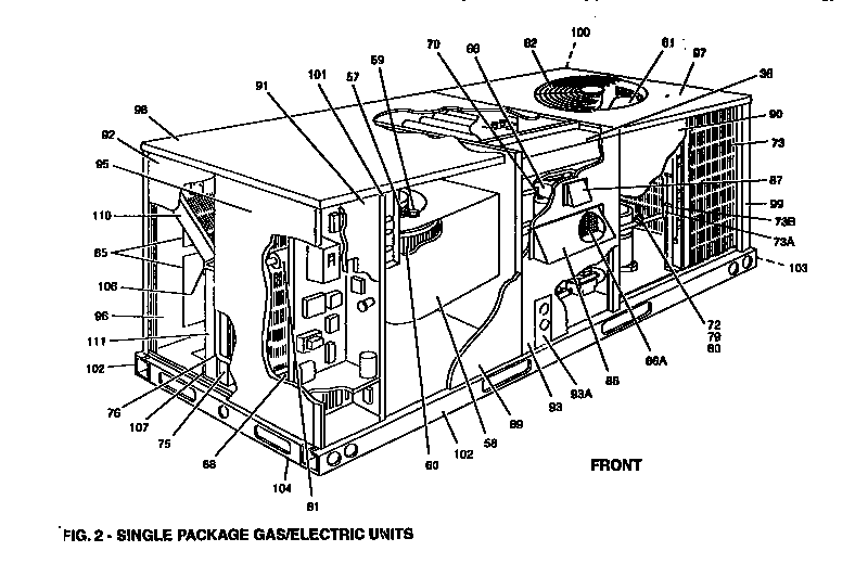 Front-single package unit