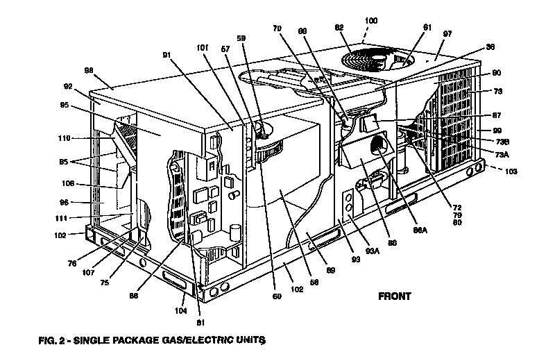 Front-single package unit