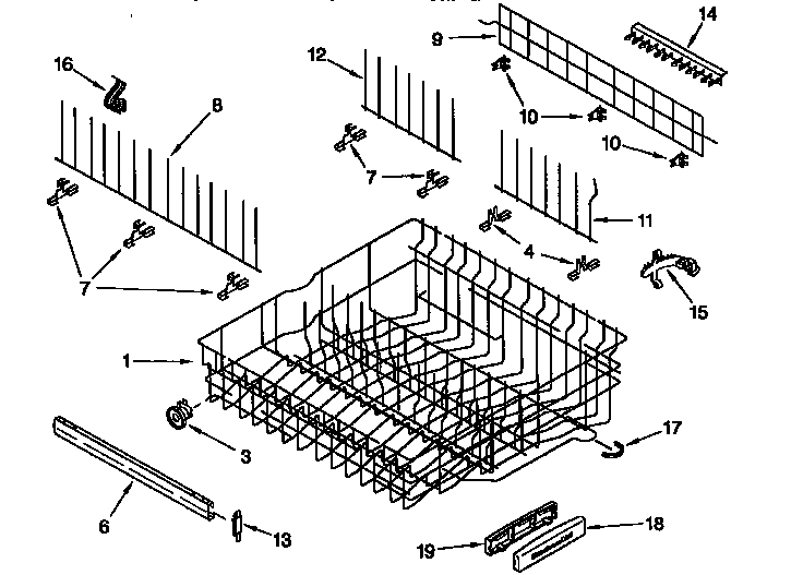 Upper rack and track