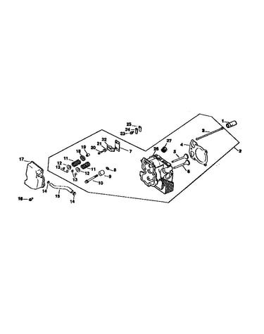 Cylinder head, valve, breather