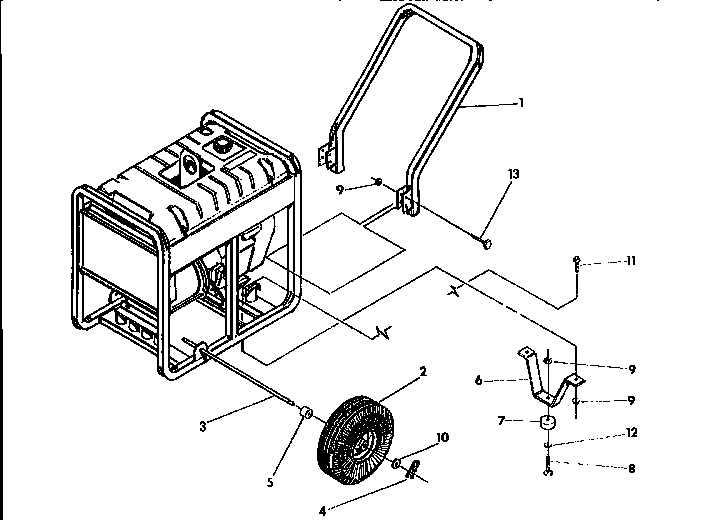 Handle and wheel  assembly