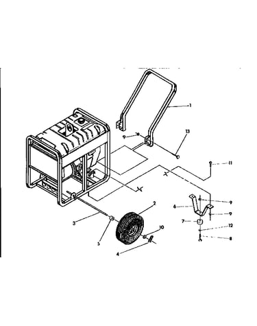 Handle and wheel  assembly